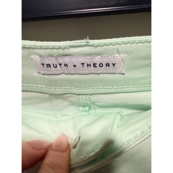Truth + Theory Pistachio Skinny Jeans Womens 8 Mint Green Mid Rise OM21038F57 - Picture 3 of 10